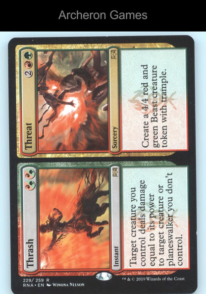 Thrash // Threat 229 R MTG Card Ravnica Allegiance
