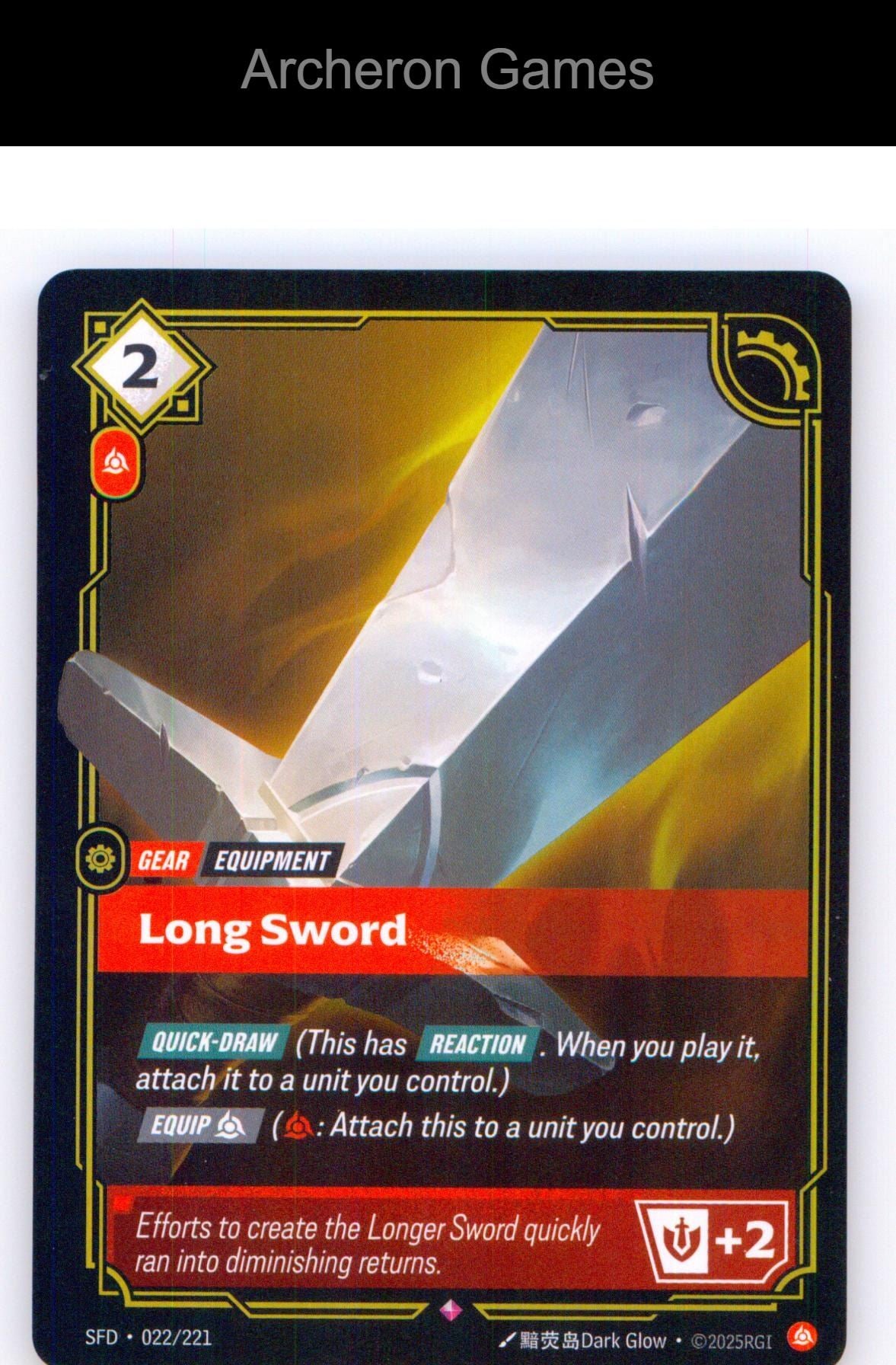 Long Sword SFD 022/221 R Spiritforged Riftbound Card