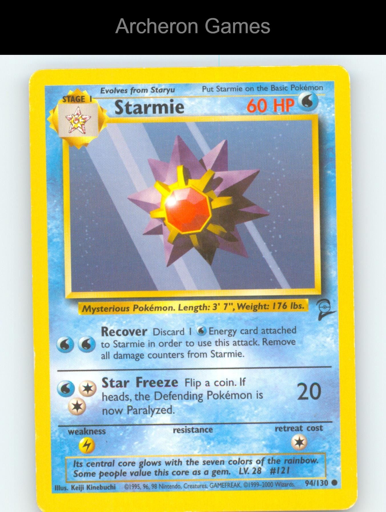 Pokemon Card Starmie B2 94/130 C Base Set 2