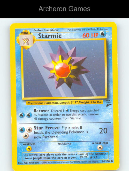 Pokemon Card Starmie B2 94/130 C Base Set 2