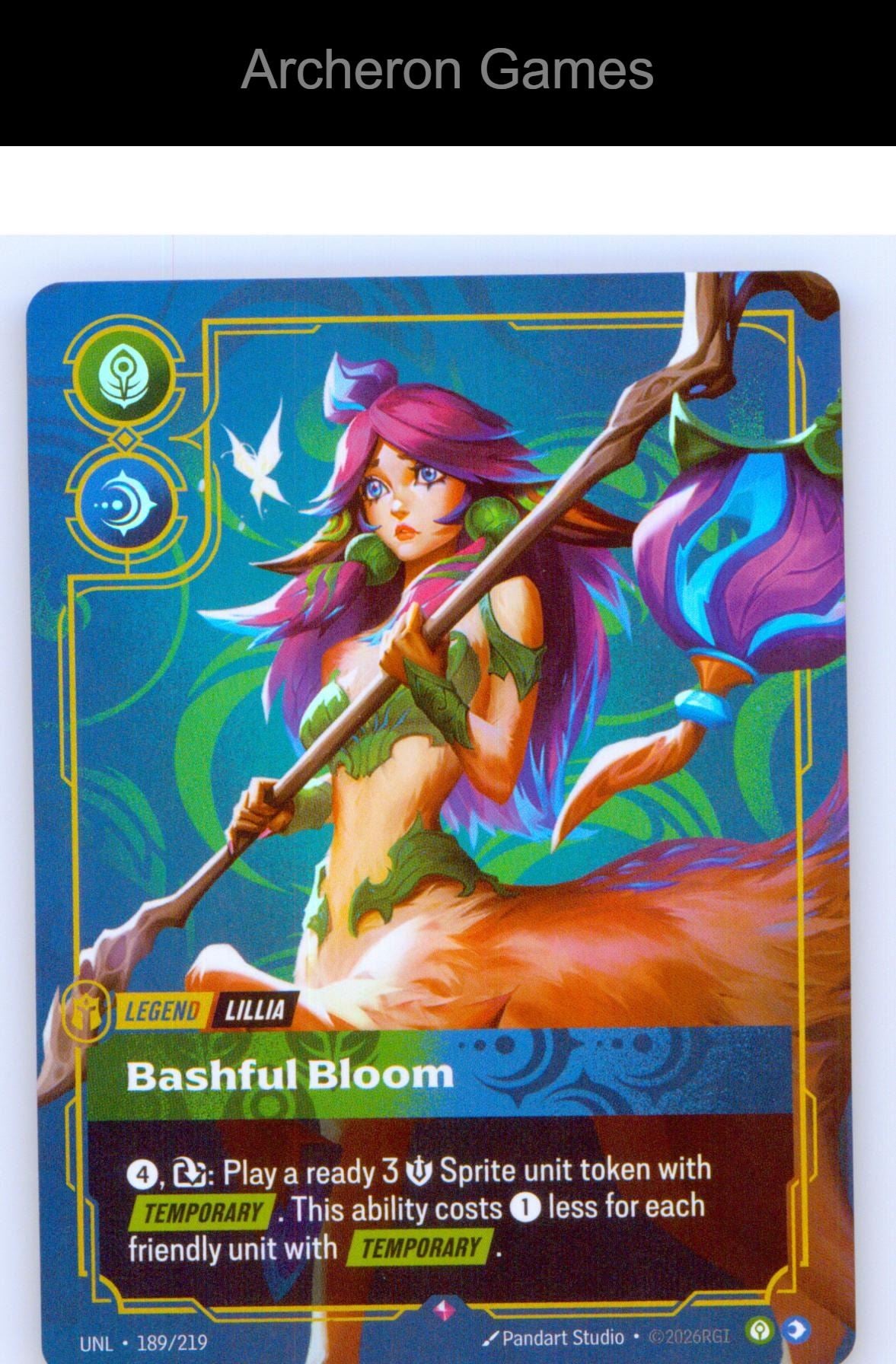 Lillia - Bashful Bloom UNL 189/219 R Unleashed Riftbound Card