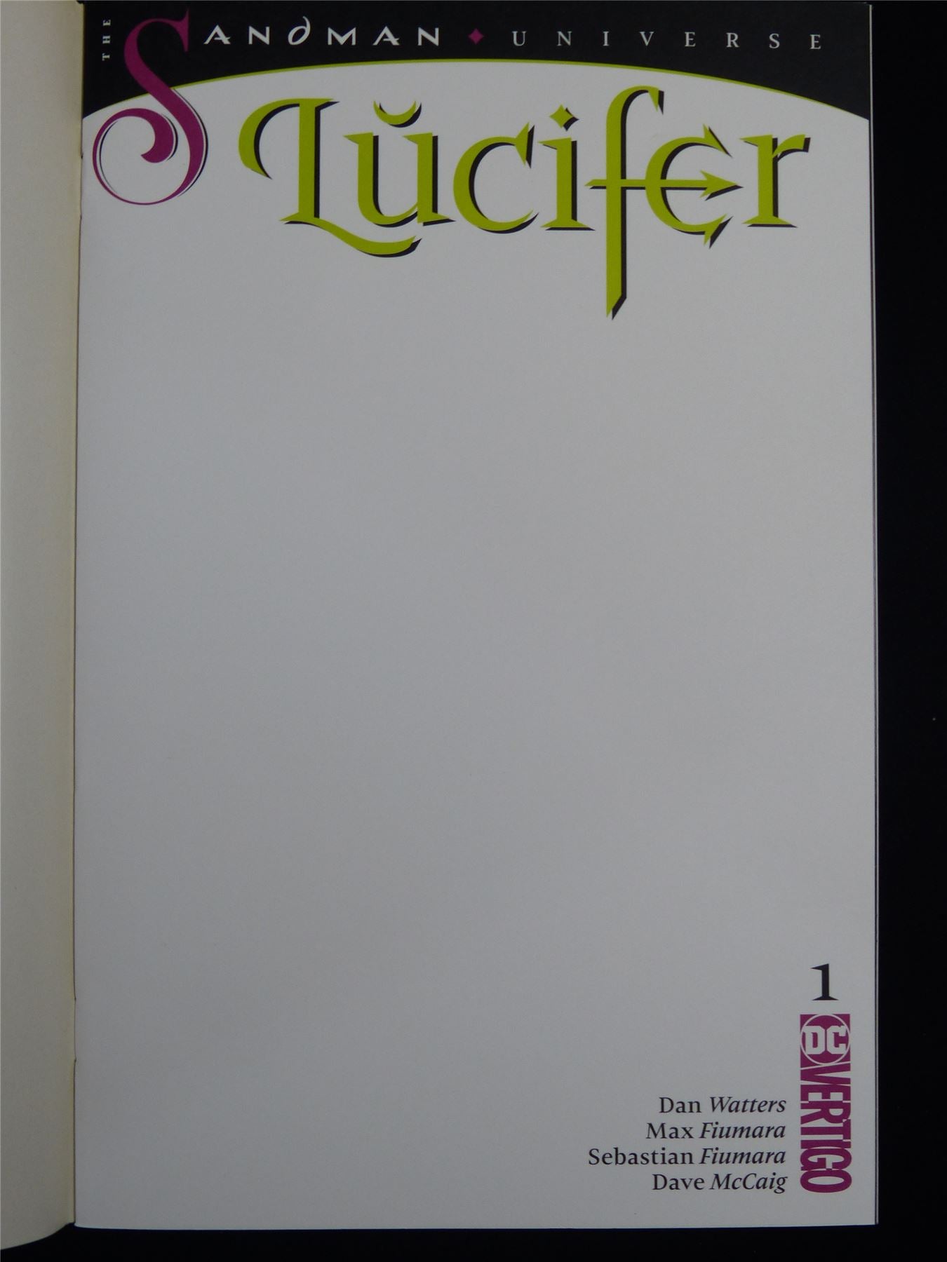 LUCIFER #1 Cvr C Blank - DC Vertigo Comic #3UX