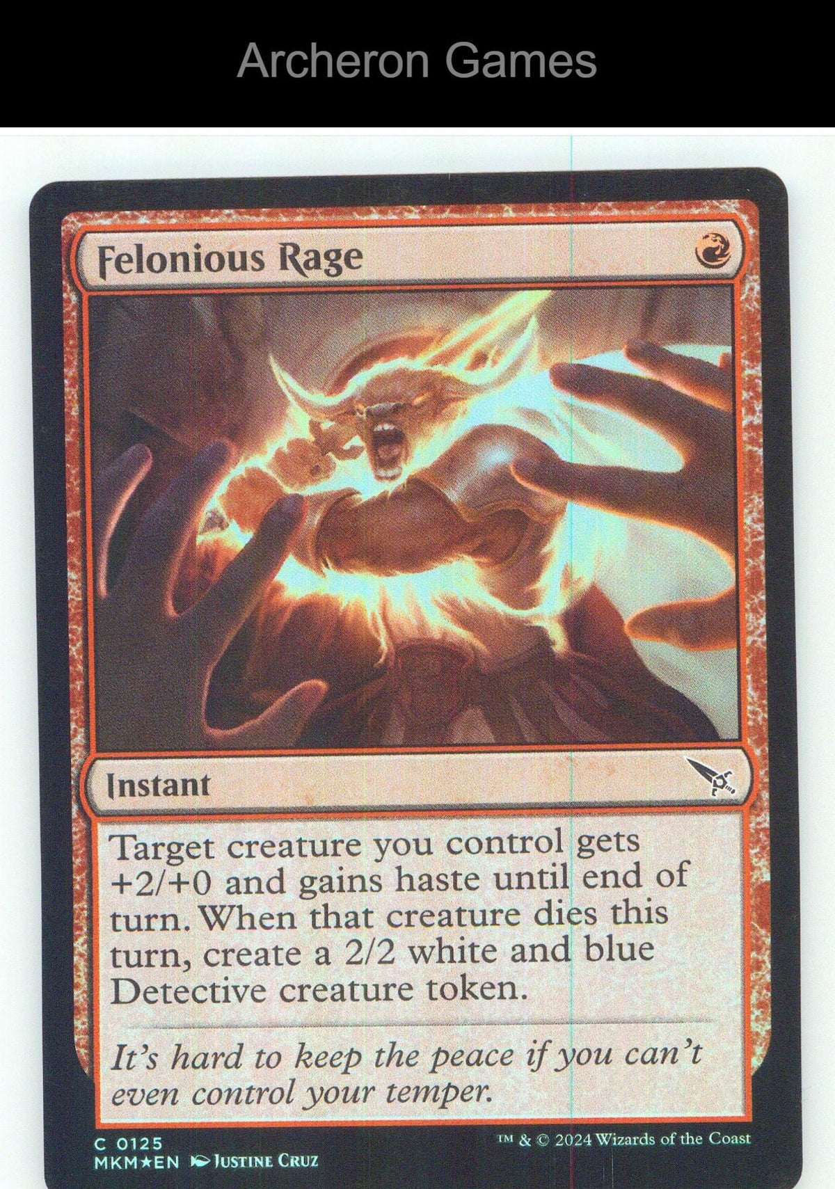Felonious Rage MKM 125 C MTG Card NM/EX+ Foil