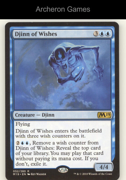Djinn of Wishes 52 R MTG Card Core Set 2019