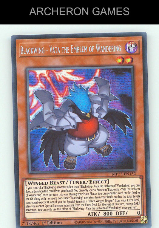 Blackwing - Vata the Emblem of Wandering SEC YUGIOH Card
