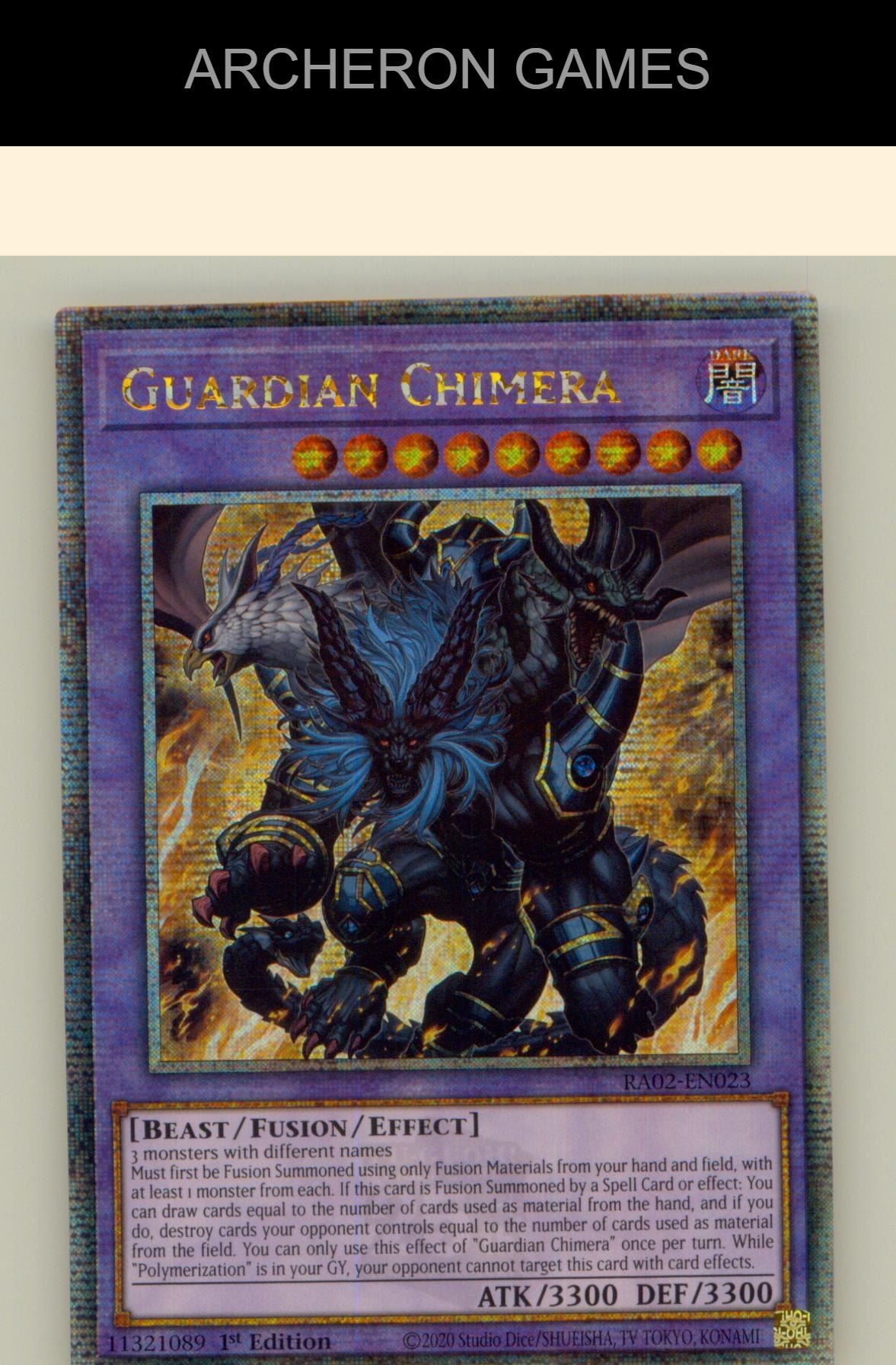 Guardian Chimera (Quarter Century Secret Rare) YUGIOH Card 1st Edition