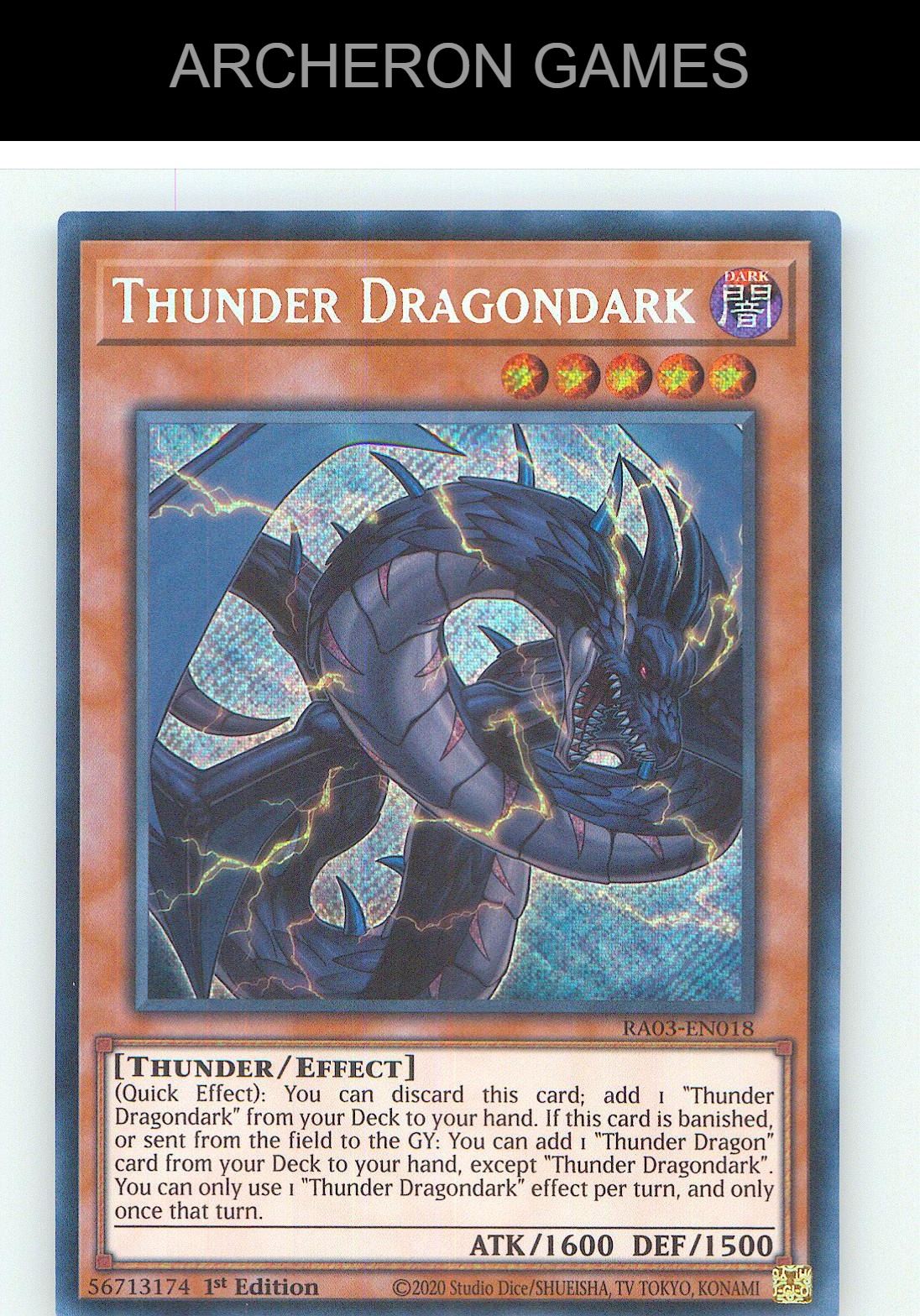 Thunder Dragondark (Secret Rare) SEC YUGIOH Card 1st Edition