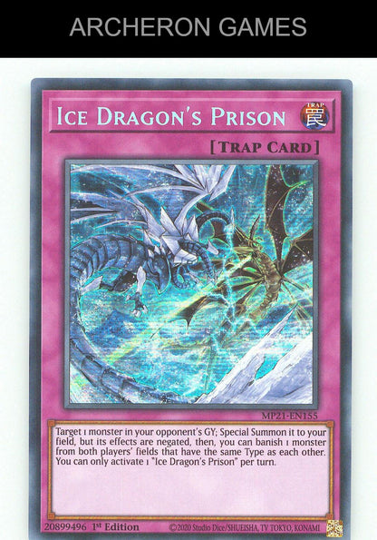 Ice Dragon's Prison SEC YUGIOH Card
