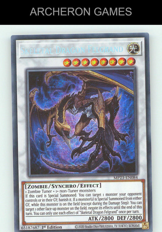 Skeletal Dragon Felgrand SEC YUGIOH Card