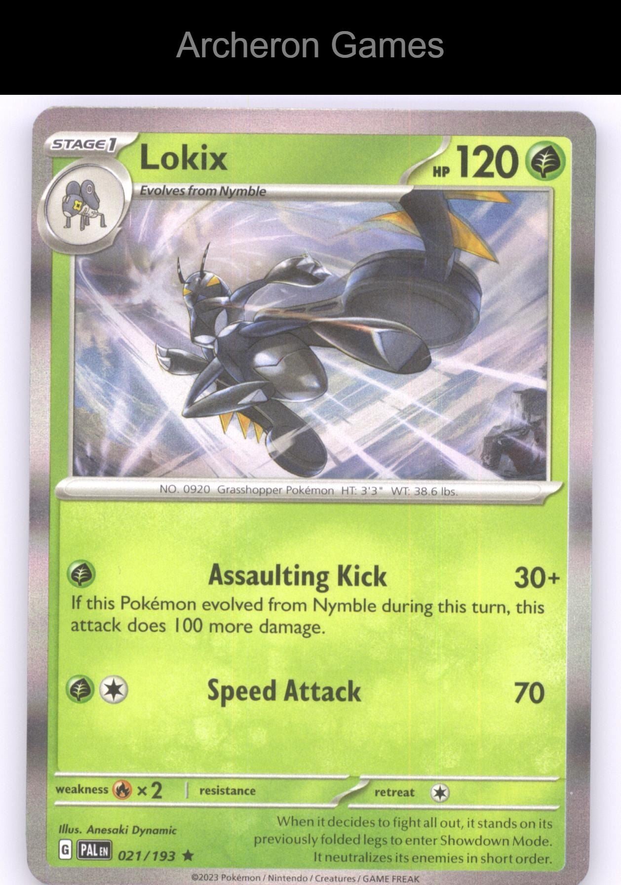 Pokemon Card Lokix PAL 021/193 R Paldea Evolved Holo