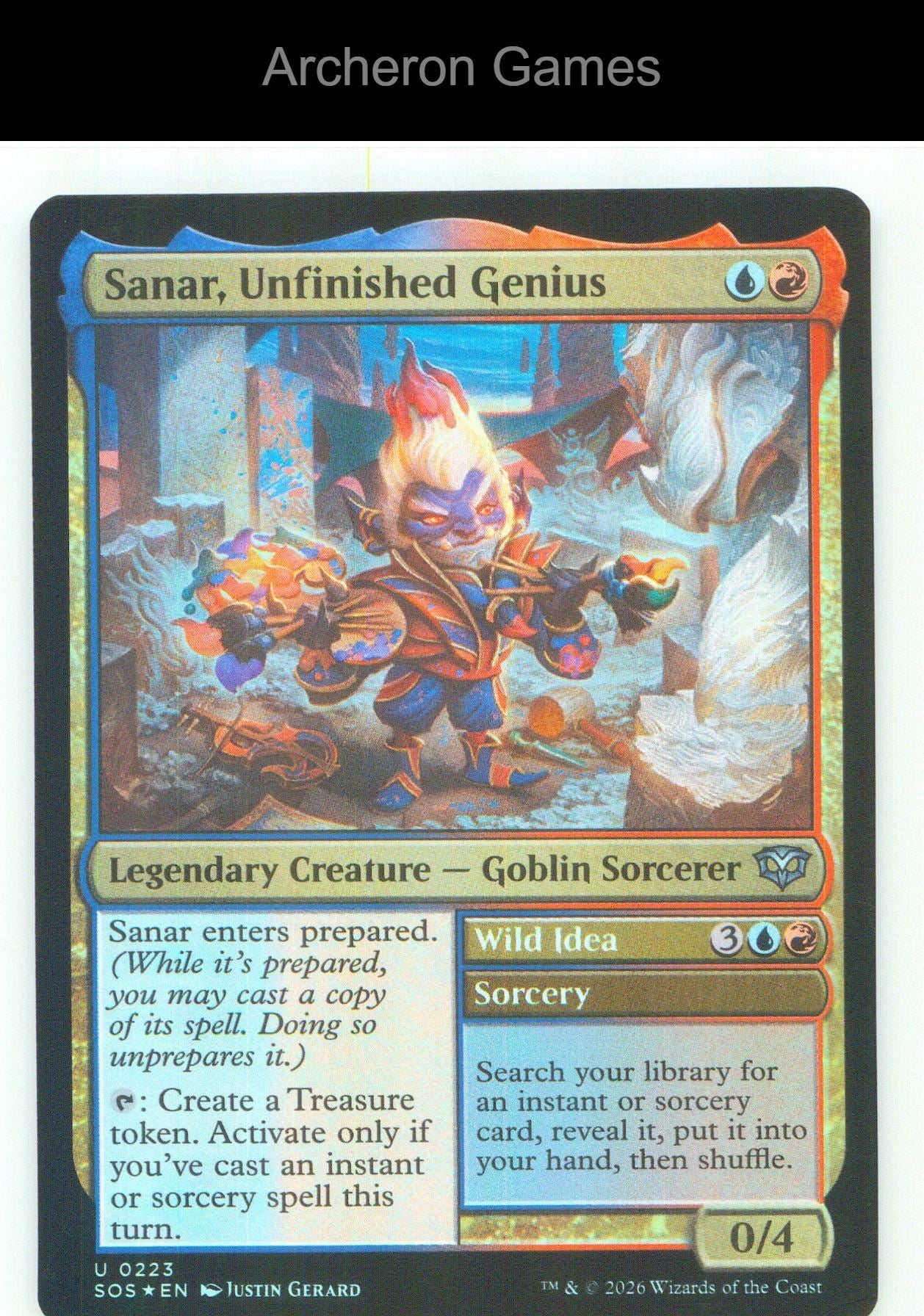 Sanar, Unfinished Genius SOS 223 UC MTG Card NM/EX+ Foil