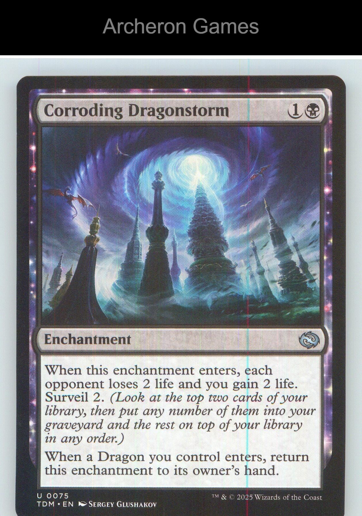 Corroding Dragonstorm TDM 75 UC MTG Card NM/EX+