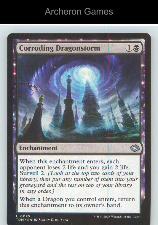 Corroding Dragonstorm TDM 75 UC MTG Card NM/EX+