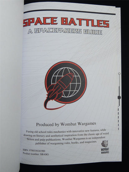 Space Battles A Spacefarers Guide Miniatures - Wombat Wargames Softback #2M5