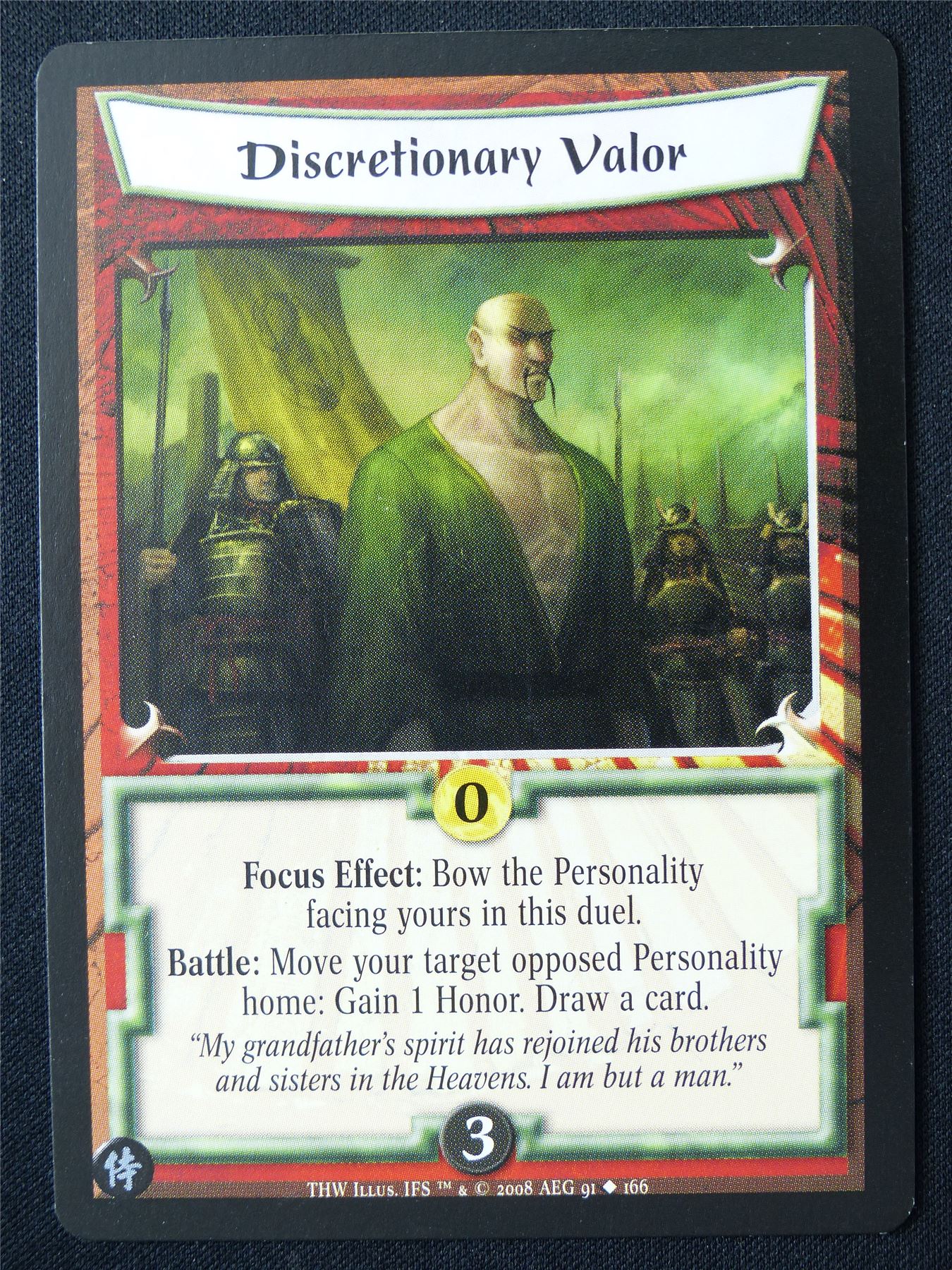 Discretionary Valor - THW - Legend of the Five Rings L5R Card #ZN