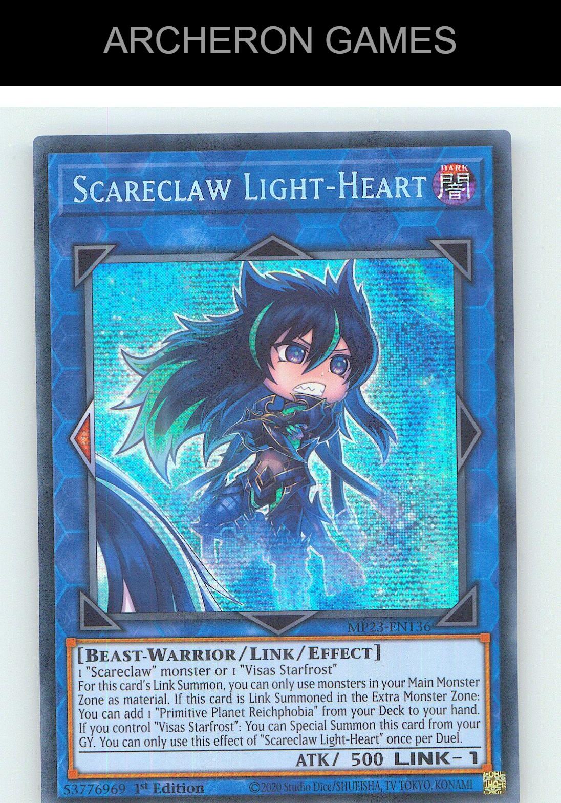 Scareclaw Light-Heart Prismatic Secret Rare YUGIOH Card 1st Edition