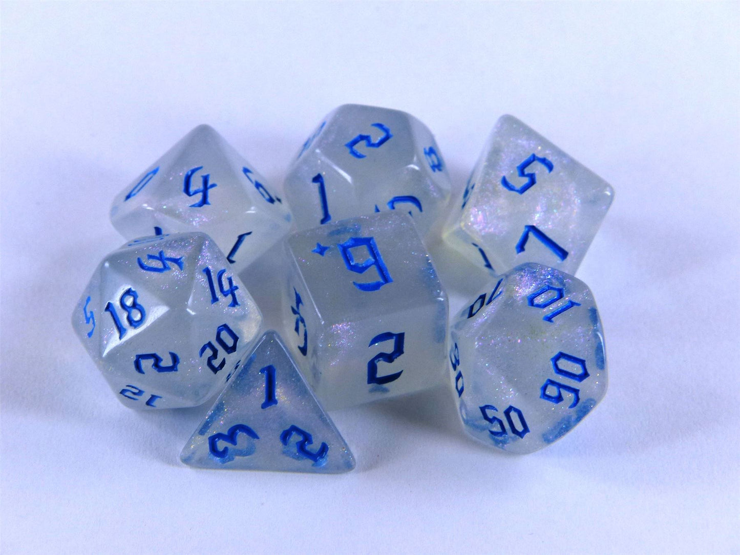 Celestial Chance Blue - DICE Set of 7 - Dnd D&D Dungeons Dragons #KO