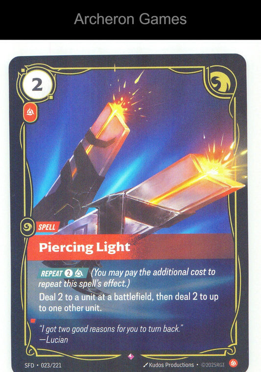 Piercing Light SFD 023/221 R Spiritforged Riftbound Card Foil