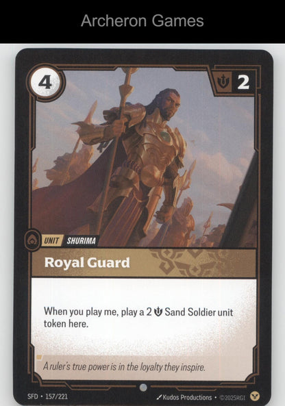 Royal Guard SFD 157/221 C  Card Spiritforged