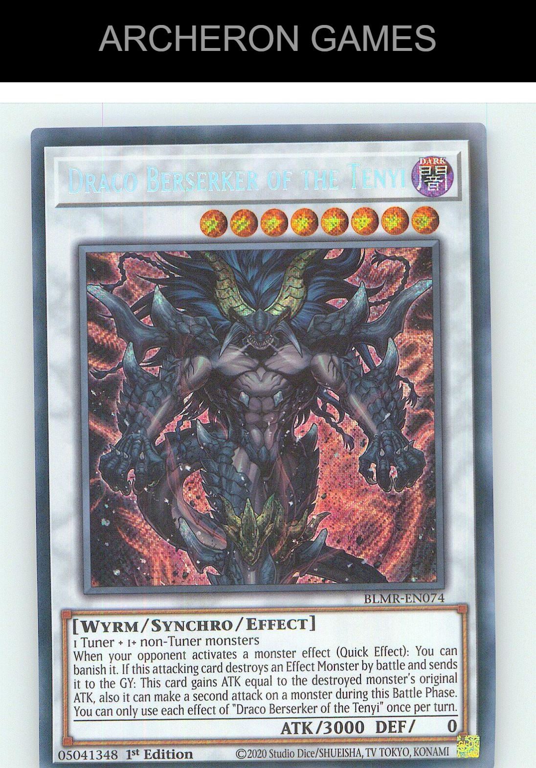 Draco Berserker of the Tenyi SEC YUGIOH Card 1st Edition