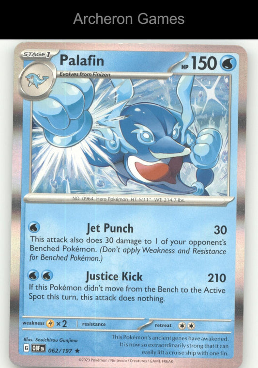 Pokemon Card Palafin OBF 062/197 R Obsidian Flames Holo