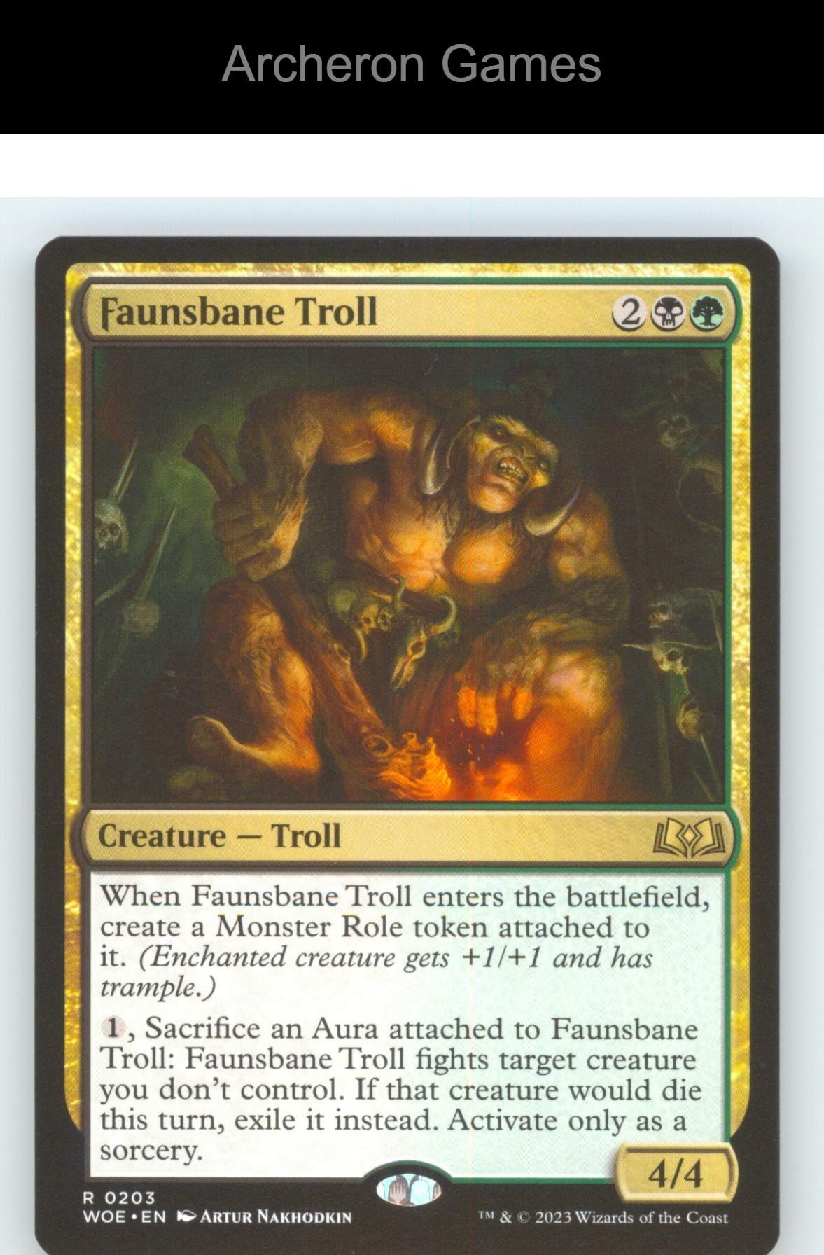 Faunsbane Troll WOE 203 R MTG Card NM/EX+