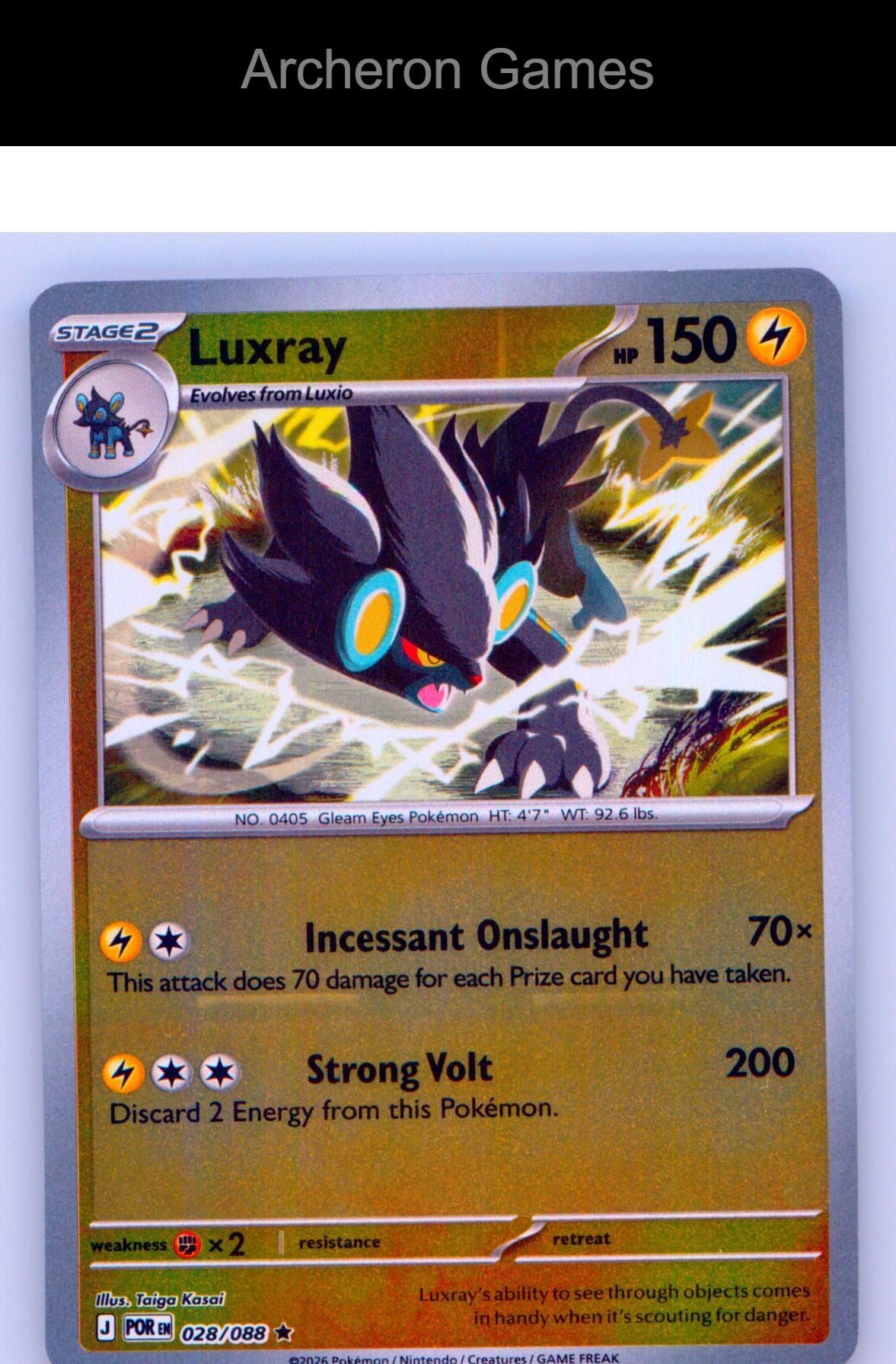Pokemon Card Luxray ME03 028/088 R Perfect Order Reverse Holo