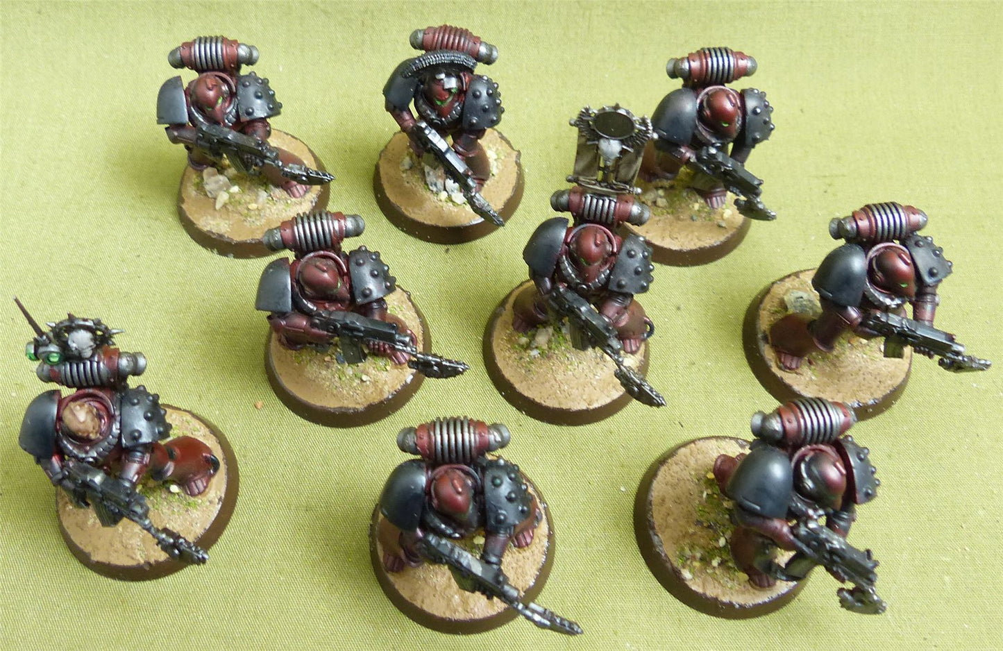 MKIV Tactical Squad set of 9 painted - Blood Angels - Warhammer Horus Heresy #2Q8