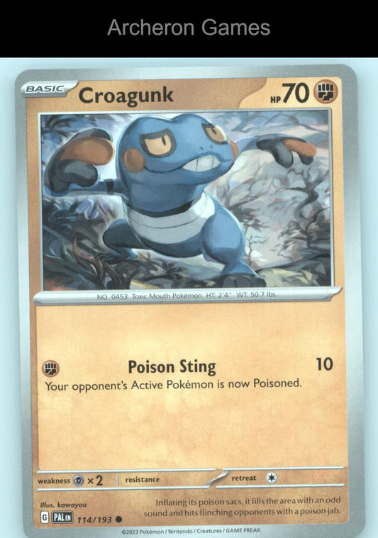 Pokemon Card Croagunk PAL 114/193 C Paldea Evolved