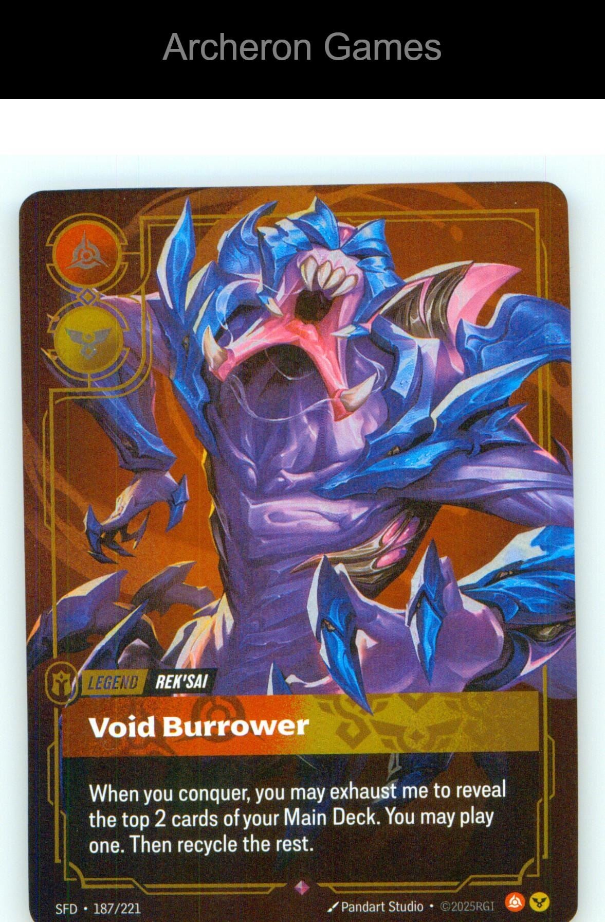Rek'sai - Void Burrower SFD 187/221 R Spiritforged Riftbound Card
