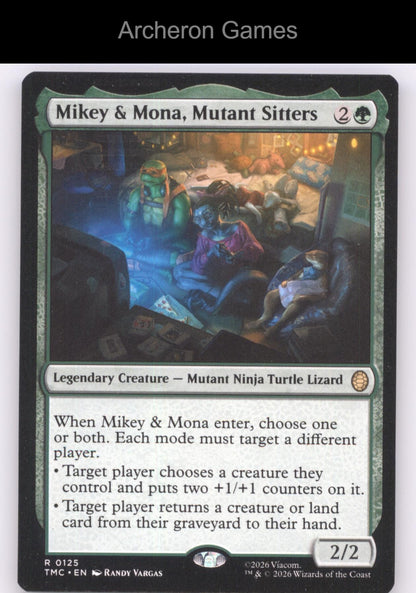 Mikey & Mona, Mutant Sitters TMC 125 MTG Commander:Teenage Mutant Ninja Turtles