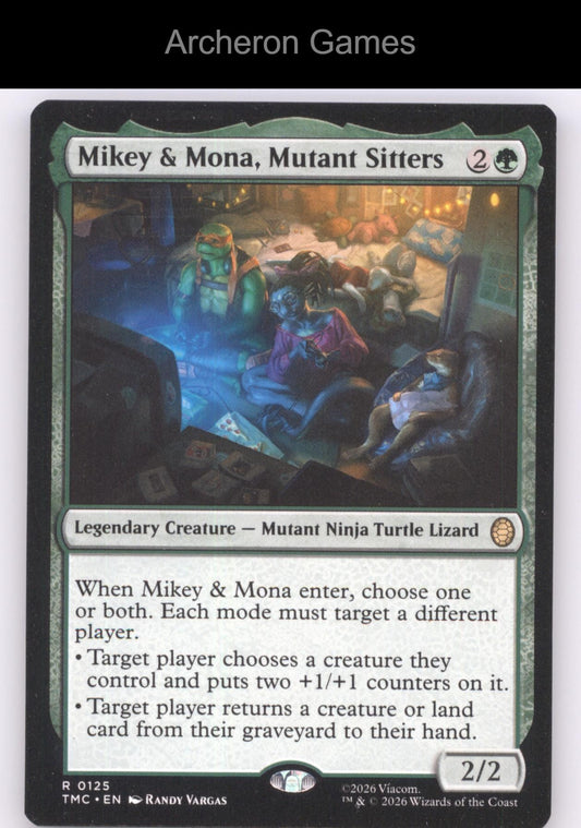 Mikey & Mona, Mutant Sitters TMC 125 MTG Commander:Teenage Mutant Ninja Turtles