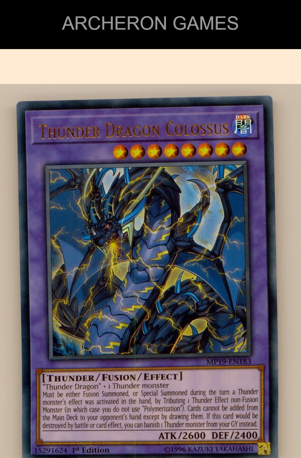 Thunder Dragon Colossus Ultra Rare YUGIOH Card Unlimited