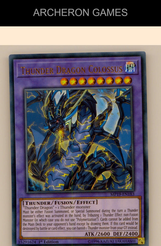 Thunder Dragon Colossus Ultra Rare YUGIOH Card Unlimited