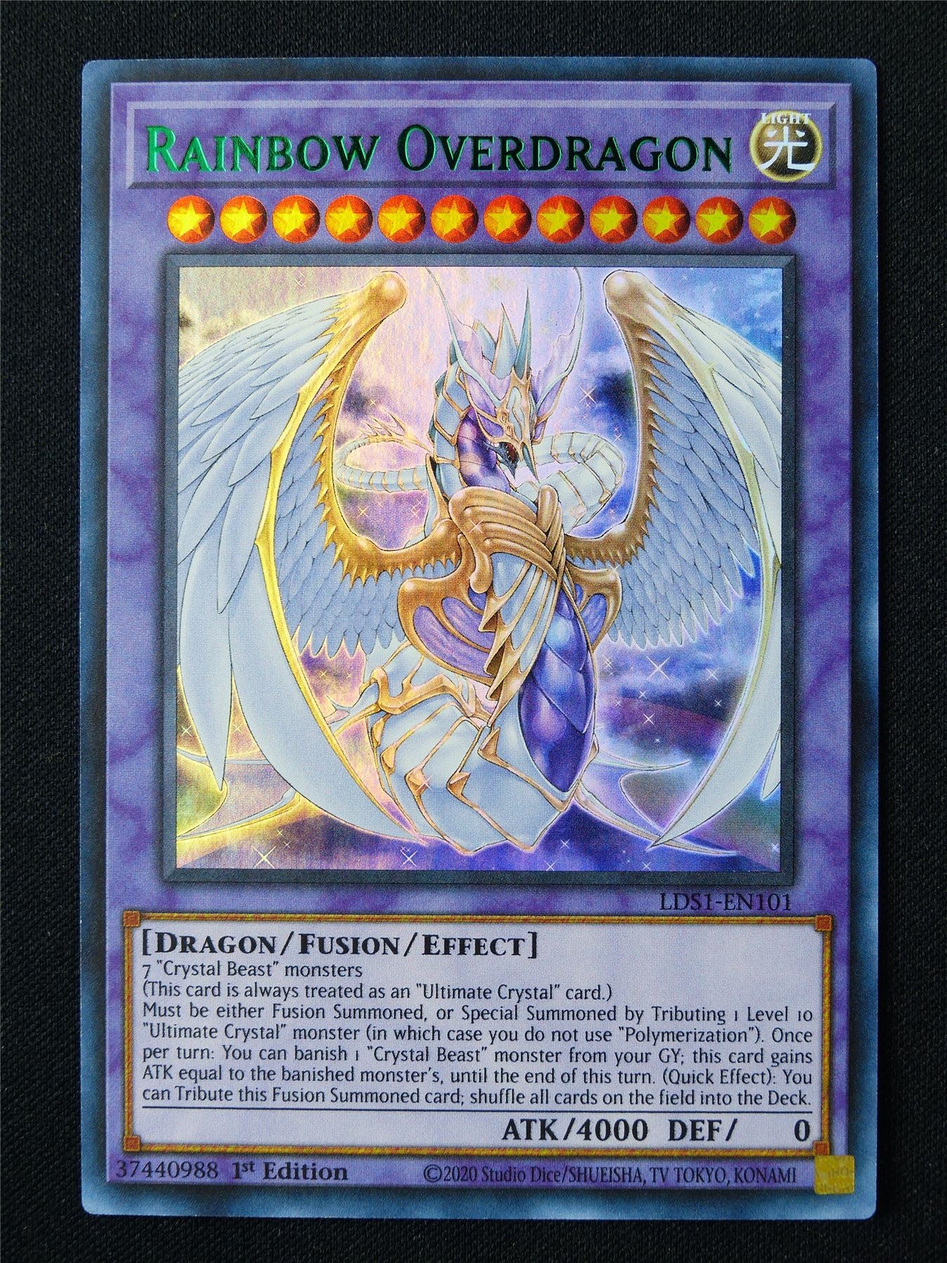 Rainbow Overdragon LDS1 Ultra Rare Green - 1st ed Yugioh Card #76