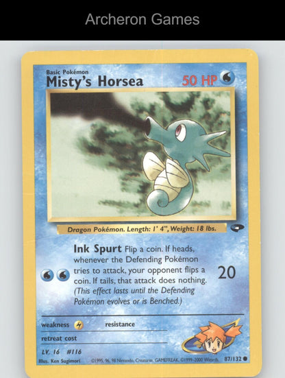 Pokemon Card Misty's Horsea G2 87/132 C Gym Challenge Unlimited