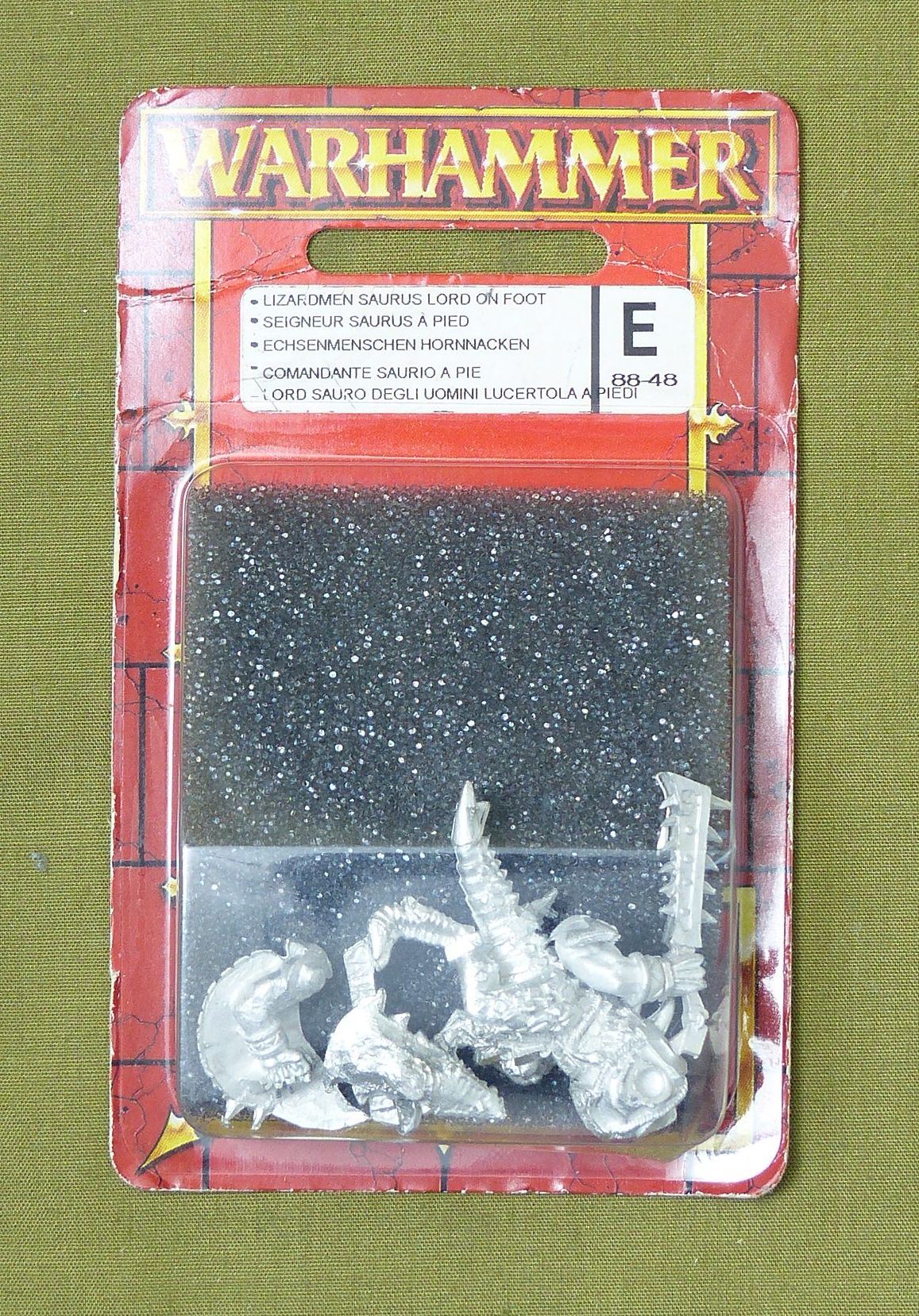 Classic Metal Lizardmen Saurus Lord on Foot OOP - Warhammer Fantasy #3IC