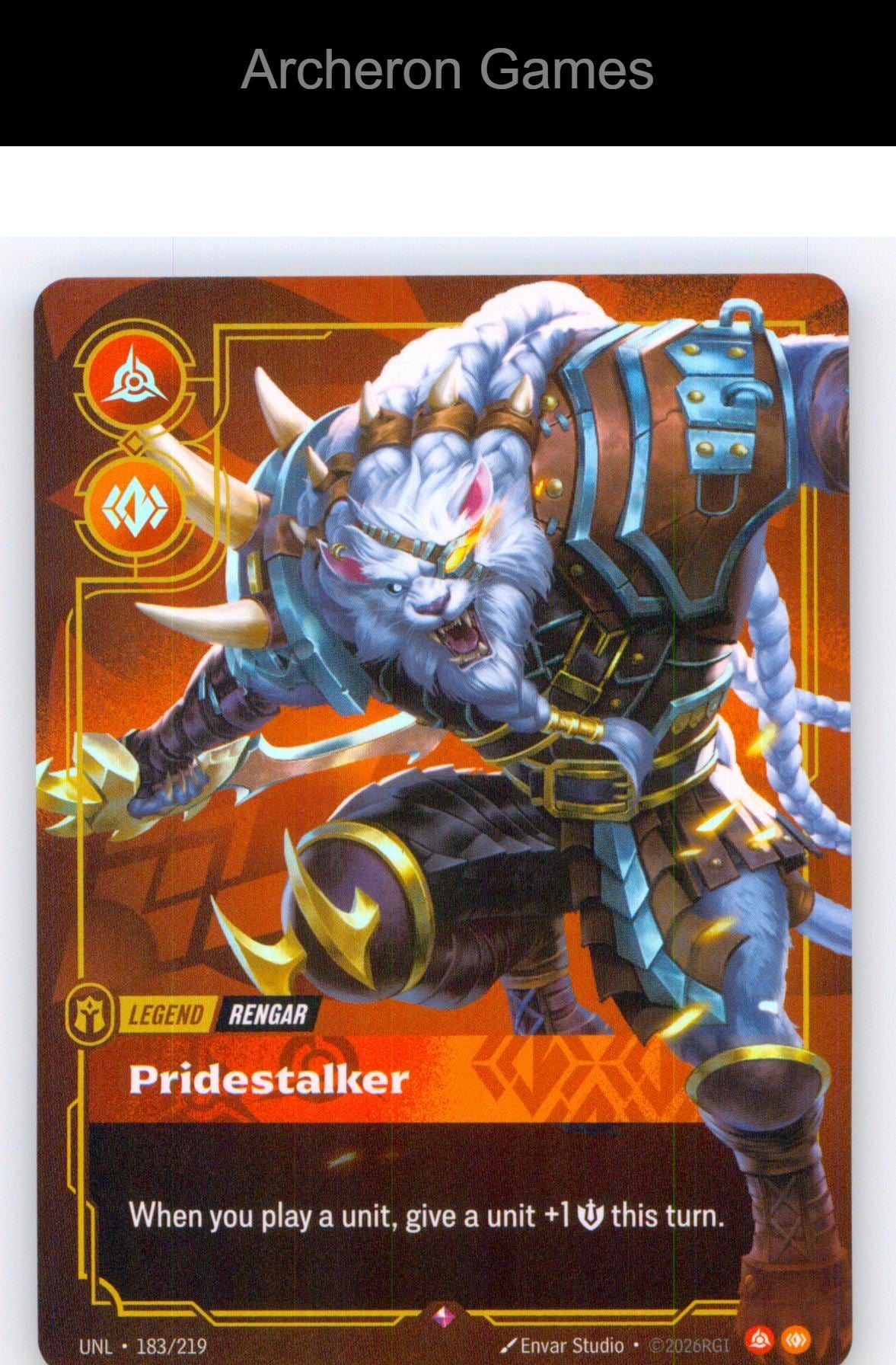 Rengar - Pridestalker UNL 183/219 R Unleashed Riftbound Card