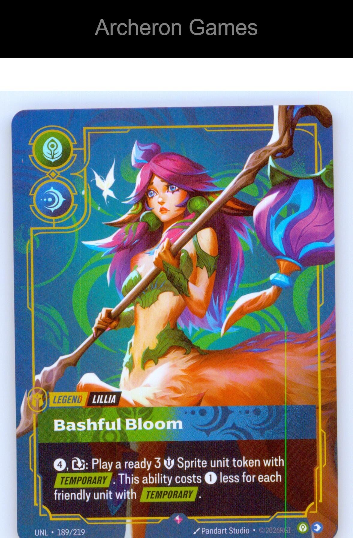 Lillia - Bashful Bloom UNL 189/219 R Unleashed Riftbound Card