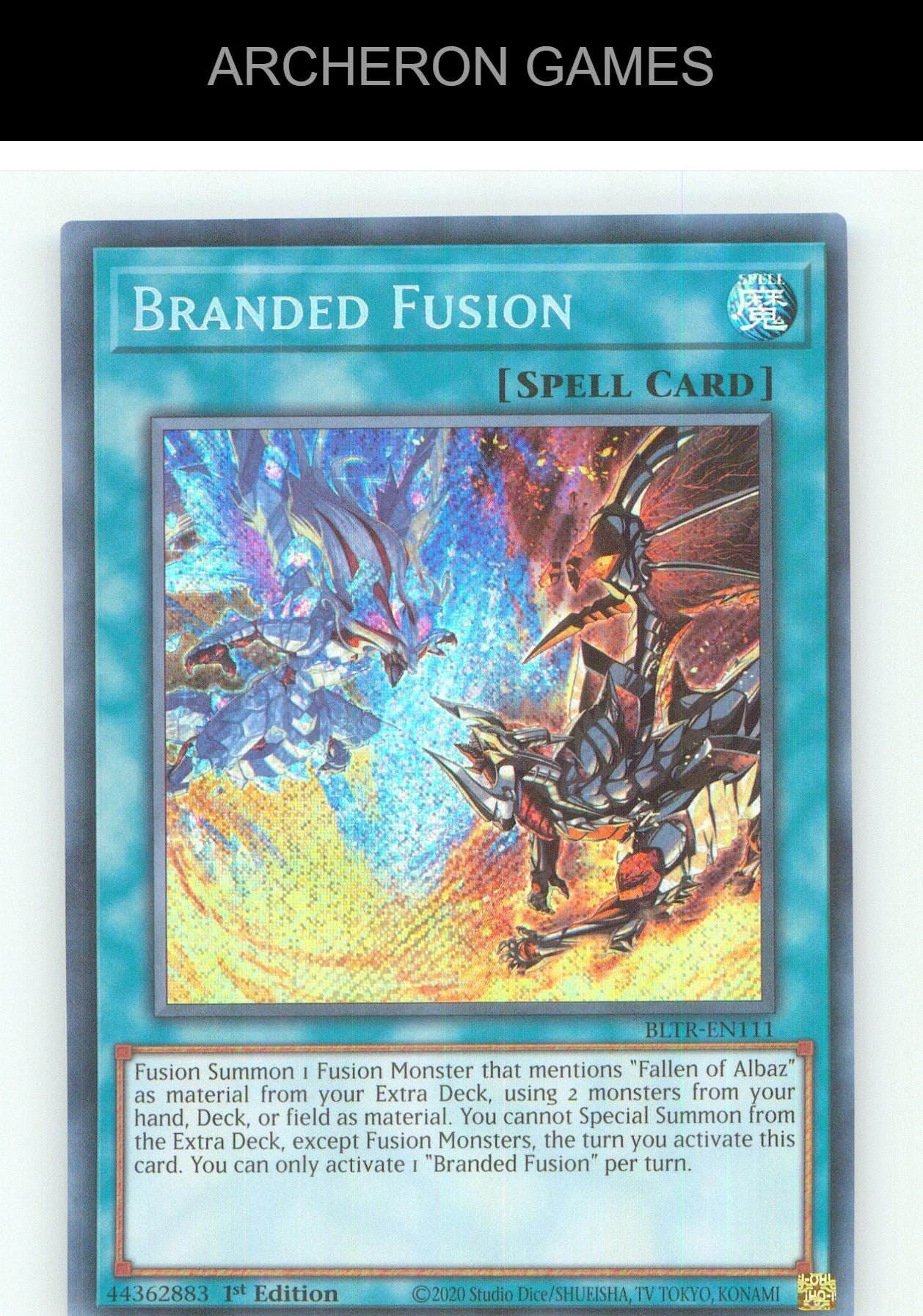 Branded Fusion SEC YUGIOH Card 1st Edition