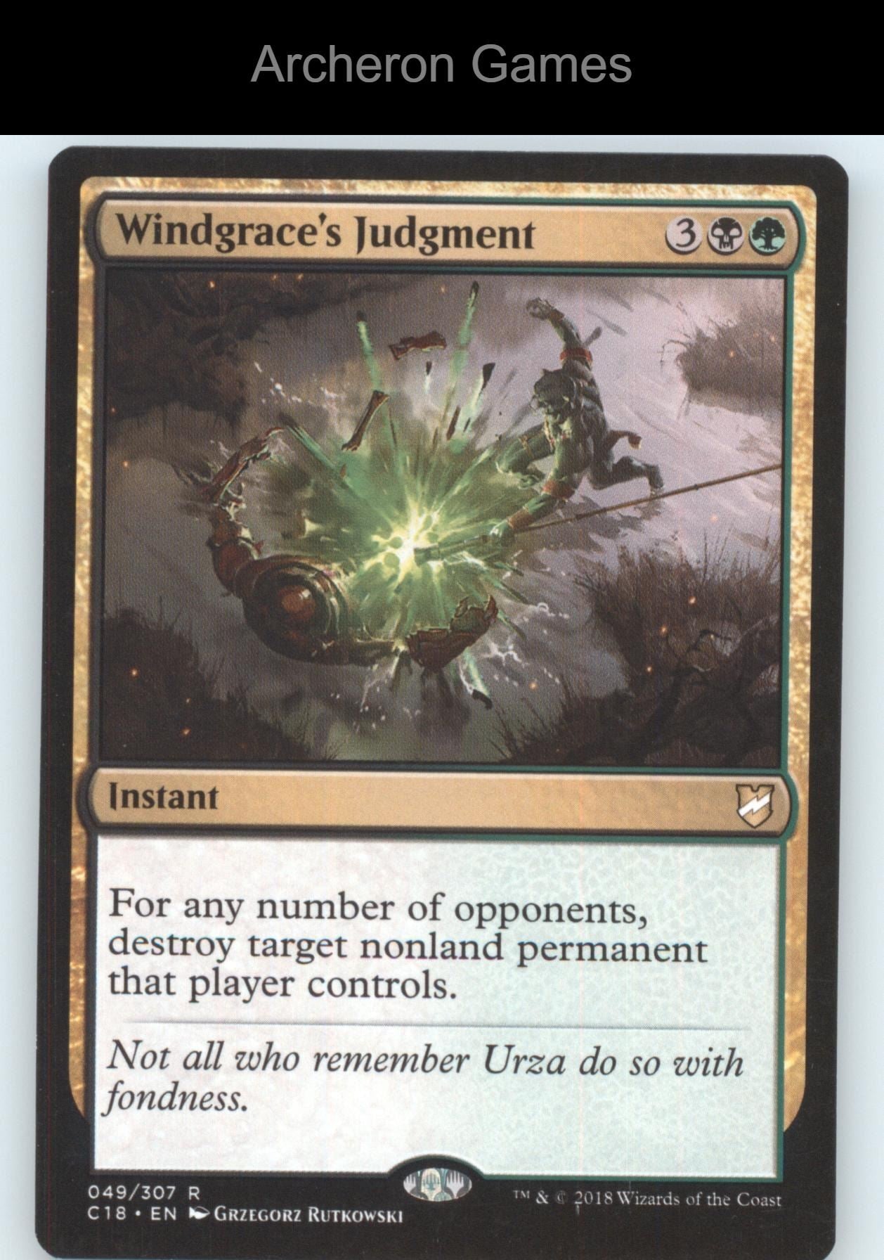 Windgrace's Judgment 49 R MTG Card Commander 2018