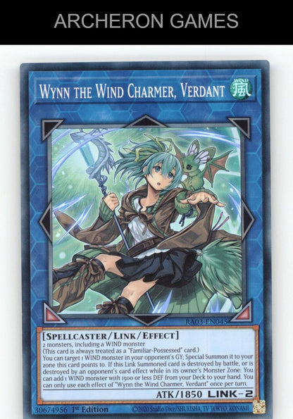 Wynn the Wind Charmer, Verdant SR YUGIOH Card