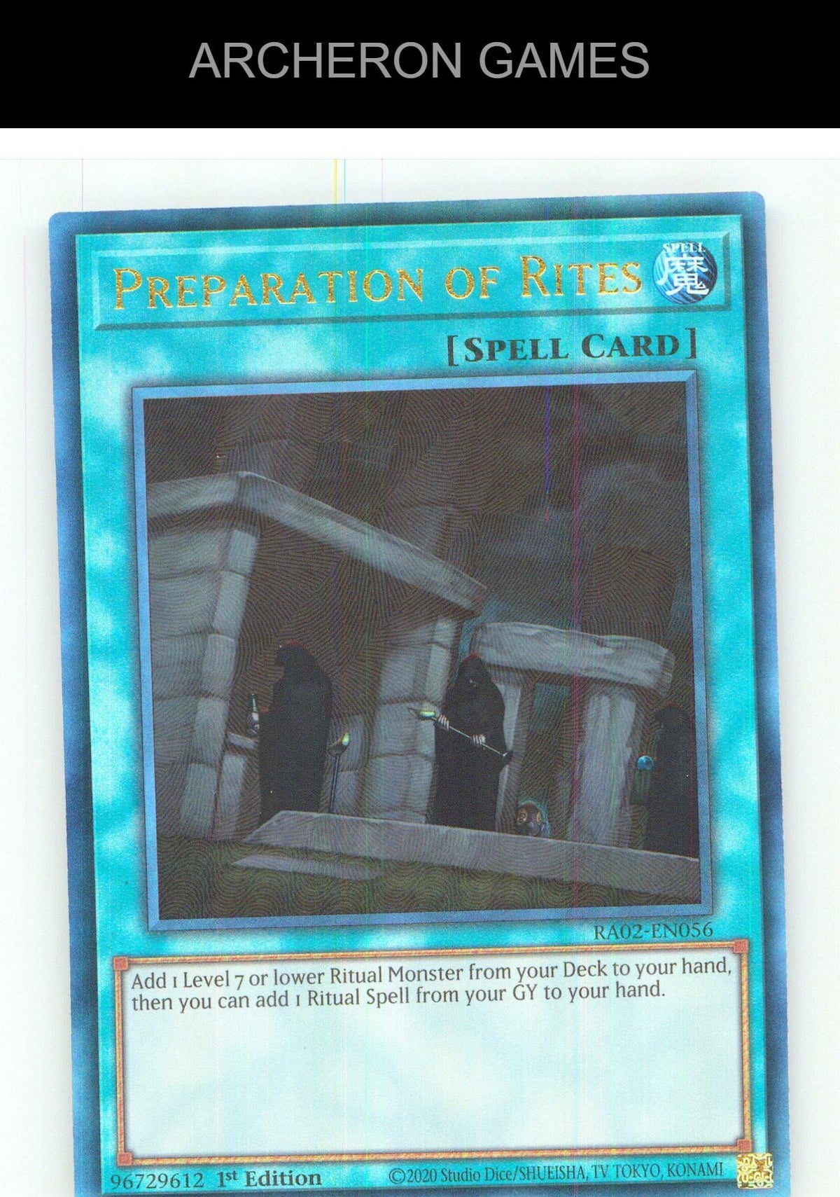 Preparation of Rites (PCR) Prismatic Collector's Rare YUGIOH Card 1st Edition