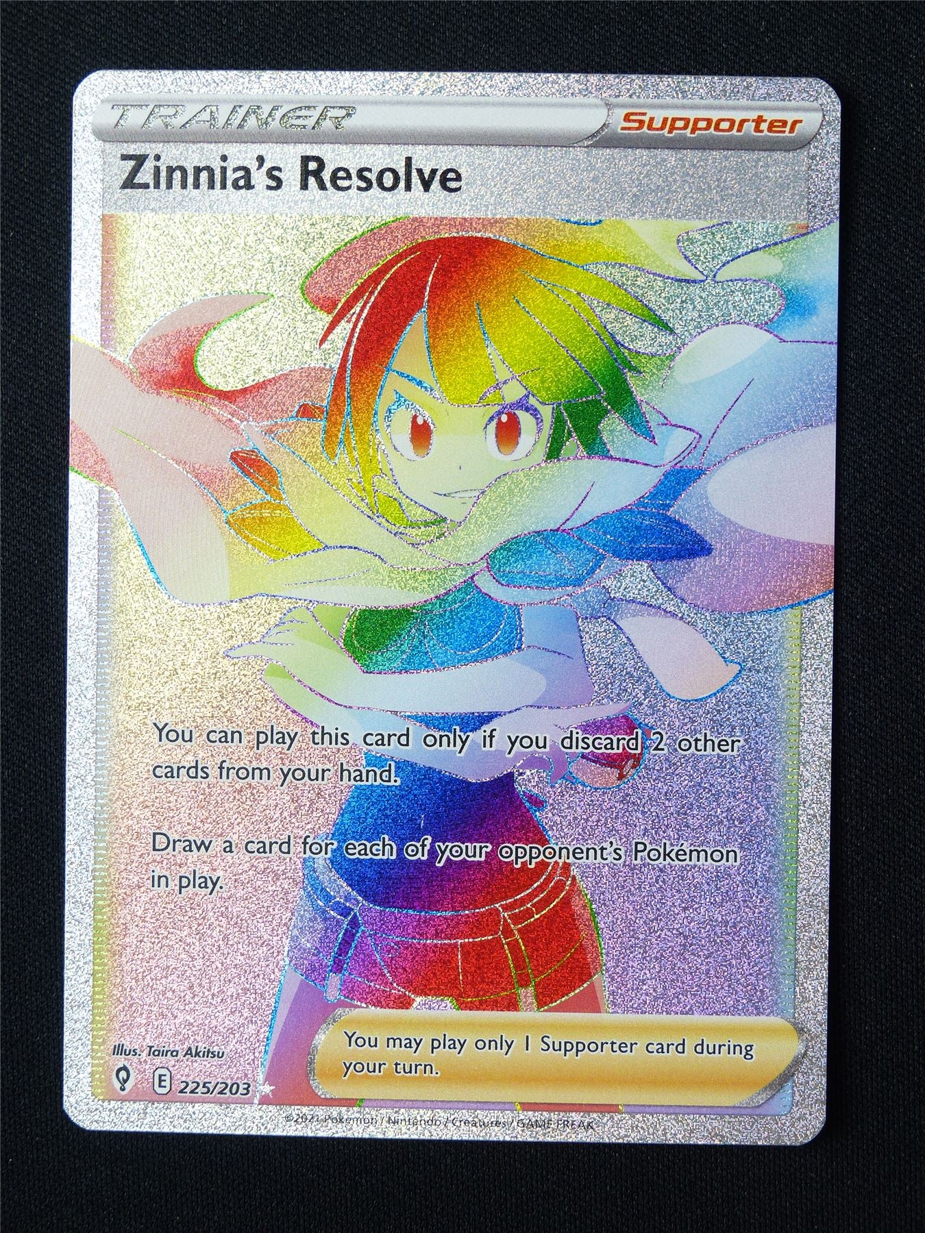 Zinnia's Resolve 225/203 Textured Rainbow Holo - Pokemon Card #5OQ