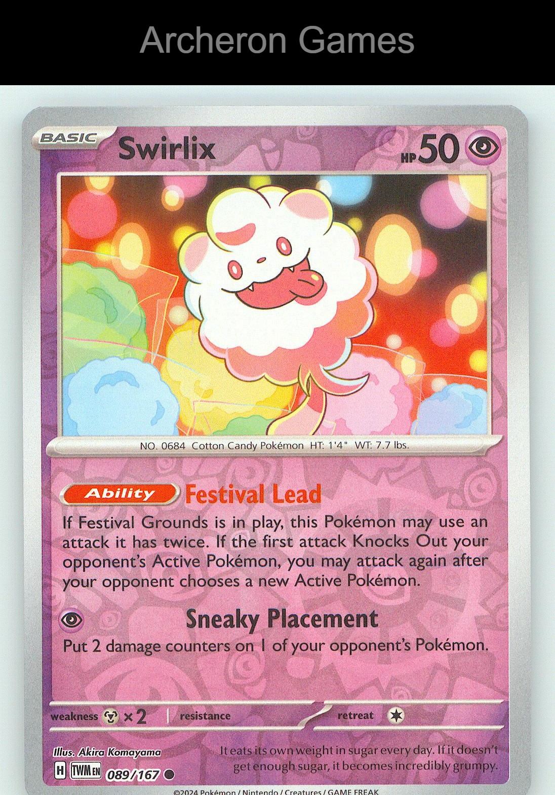 Pokemon Card Swirlix TWM 089/167 C Twilight Masquerade Reverse Holo