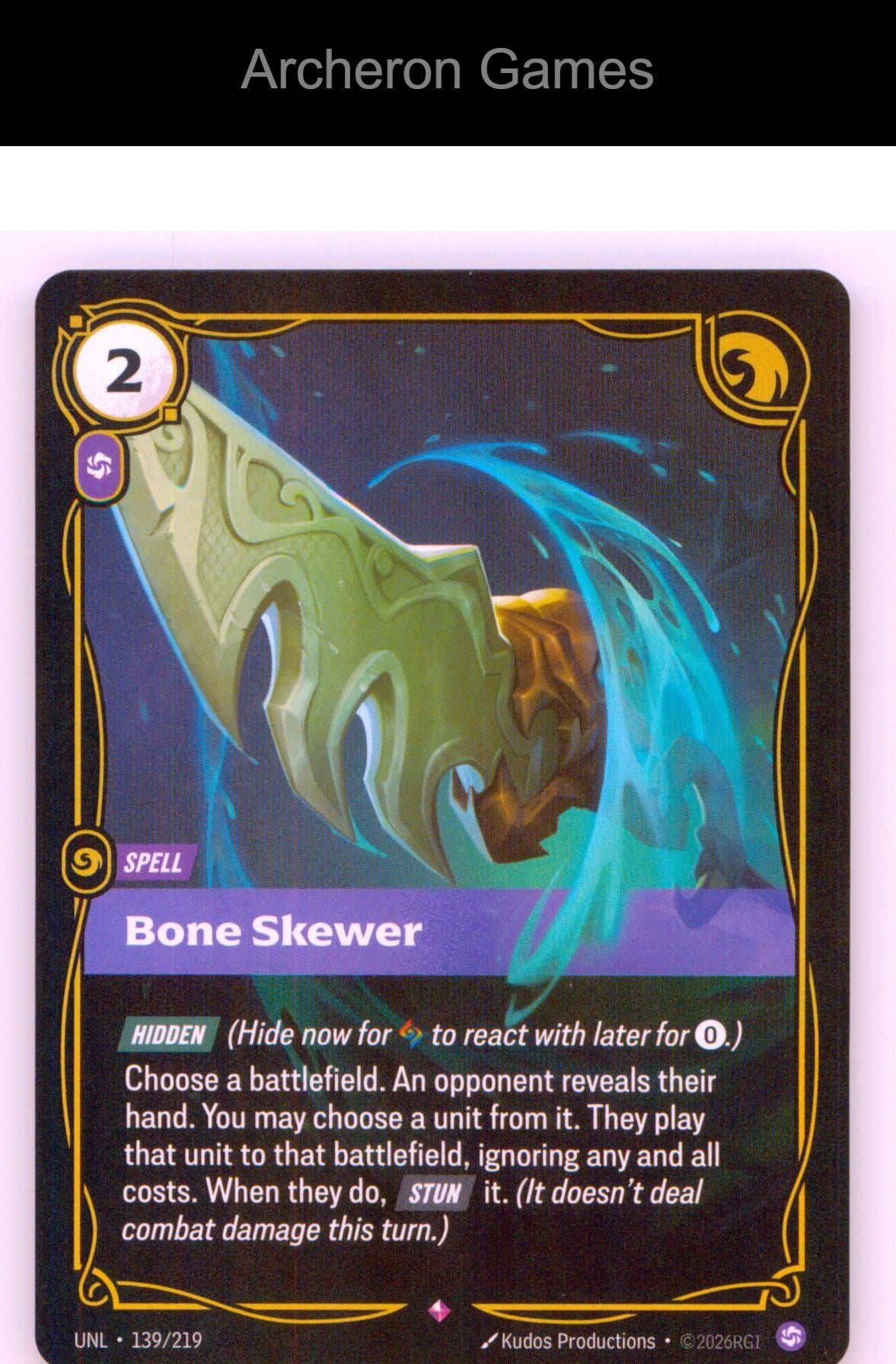 Bone Skewer UNL 139/219 R Unleashed Riftbound Card