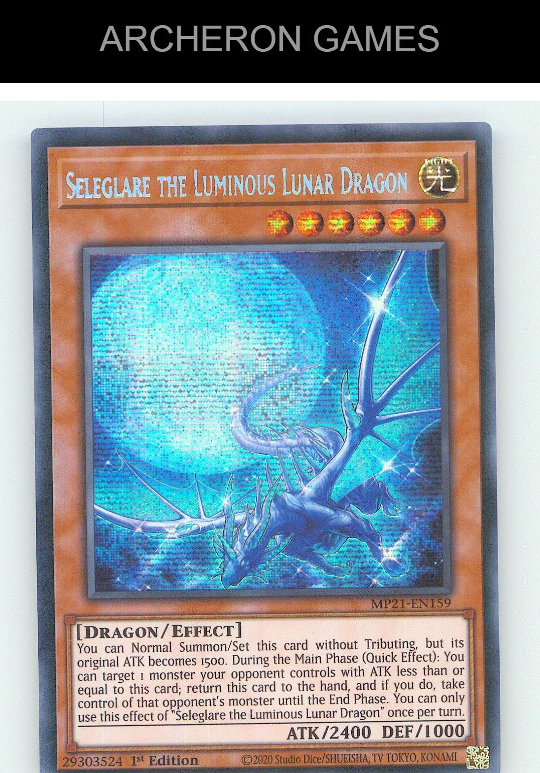 Seleglare the Luminous Lunar Dragon YUGIOH Card 1st Edition