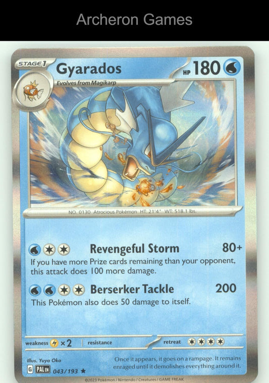 Pokemon Card Gyarados PAL 043/193 R Paldea Evolved Holo