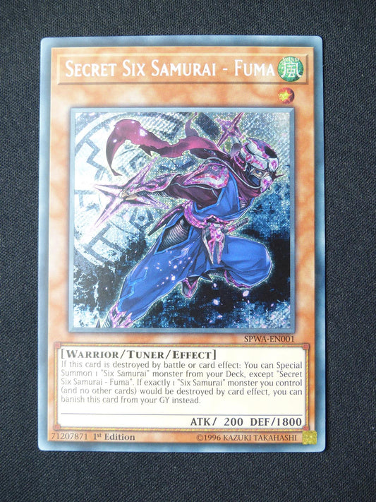 Secret Six Samurai - Fuma SPWA Secret Rare - 1st ed Yugioh Card #3AO