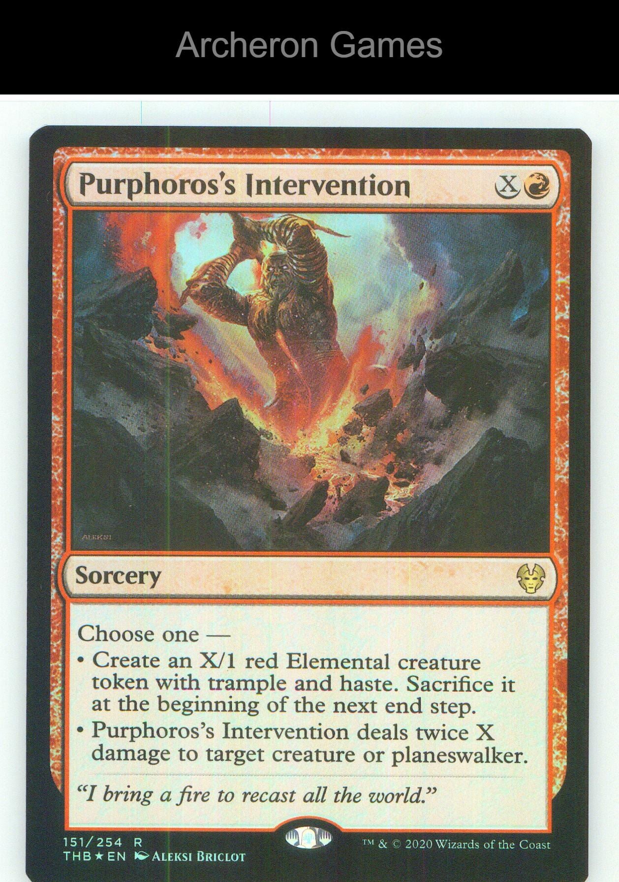 Purphoros's Intervention THB 151 R MTG Card NM/EX+ Foil
